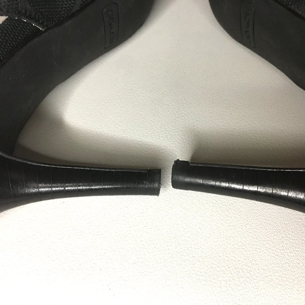 COACH "Diane" Logo'd Canvas & Leather Sling Back Heels 🐴 - Picture 10 of 15